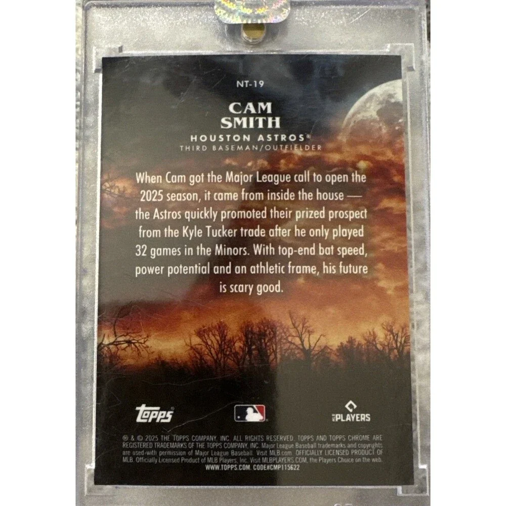 🔥2025 Topps Chrome Update Night Terrors #NT-19 Cam Smith RC Houston Astros🔥